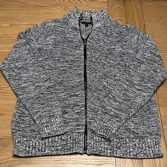 Banana Republic Other - Banana Republic Men's Black and White Zip-Up Sweater